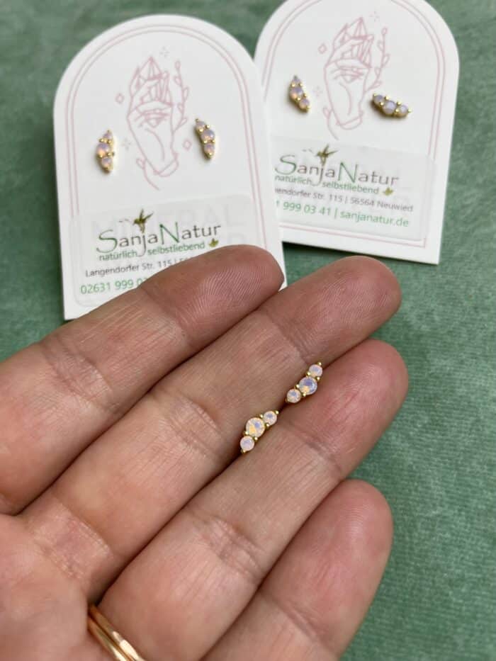 Edelstein Ohrstecker Rosa Hydra Opal - Gold 11 Seelenbewusst