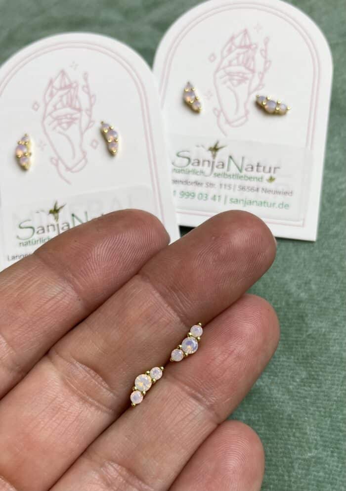 Edelstein Ohrstecker Rosa Hydra Opal - Gold 1 Seelenbewusst