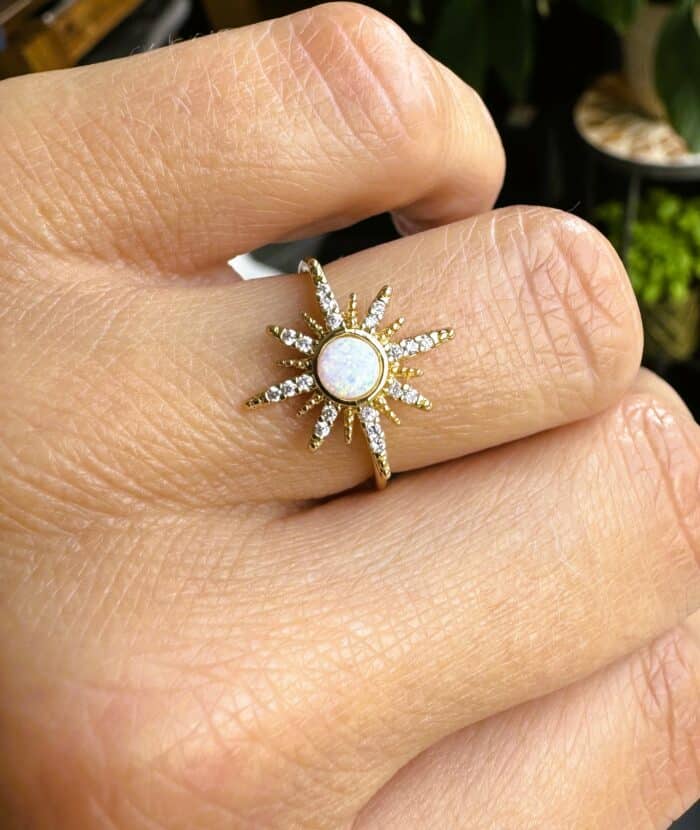 Opal Stern Ring - Gold - Himmlischer Glanz 9 Seelenbewusst