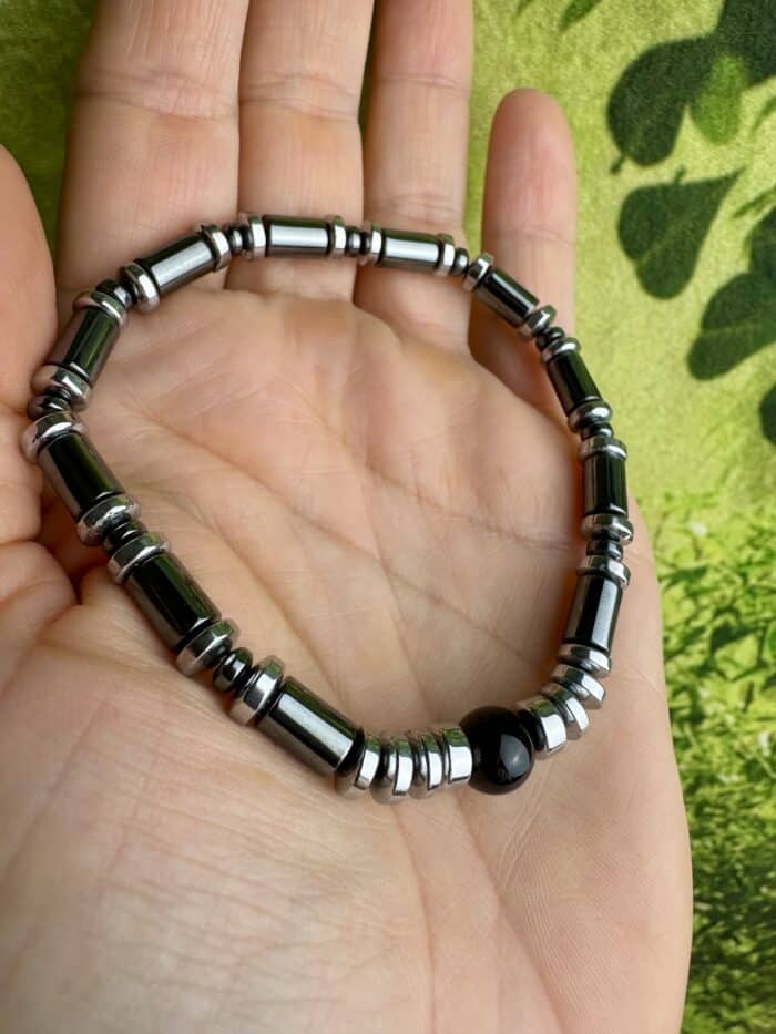 Edelstein Armband Hämatit Obsidian - schädliche Energien absorbieren 3 Seelenbewusst